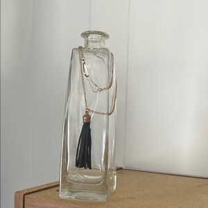 Elegant Glass Bottle with Black Tassel Necklace